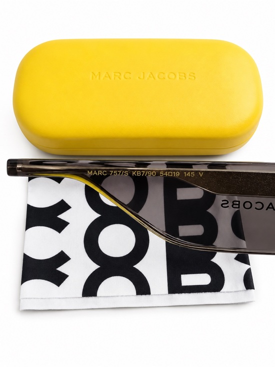NWOT Marc Jacobs Transparent Frame Sunglasses with Gold Logo and Gray Lenses main image 4